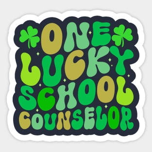 One Lucky School Counselor St patricks day Groovy Sticker